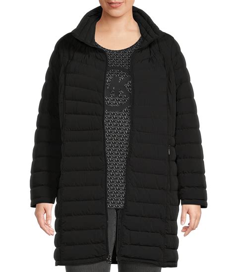 michael michael kors plus size hooded walker coat|michael kors leather jacket.